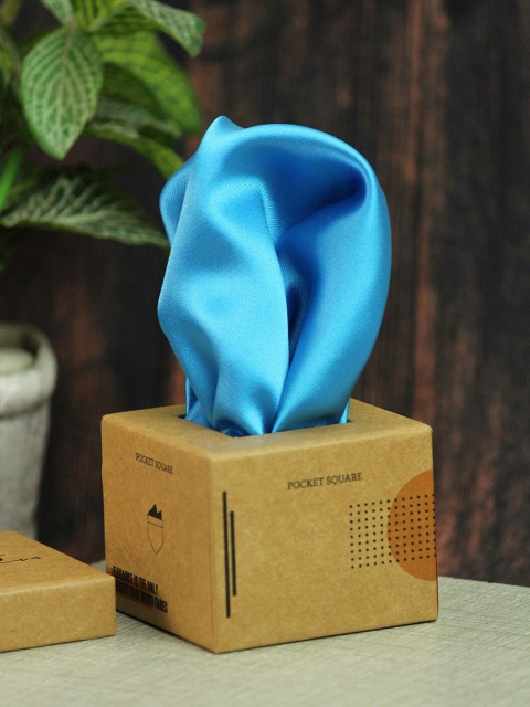 

Tossido Men Blue Solid Pocket Square