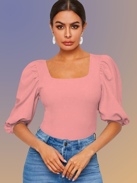 

Dream Beauty Fashion Women Puff Sleeves Top, Pink