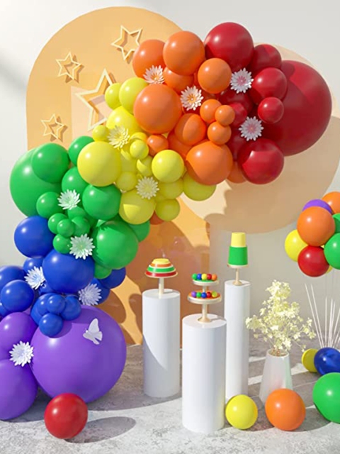 

BS AMOR Set Of 100 Multicolor Party Balloons, Multi
