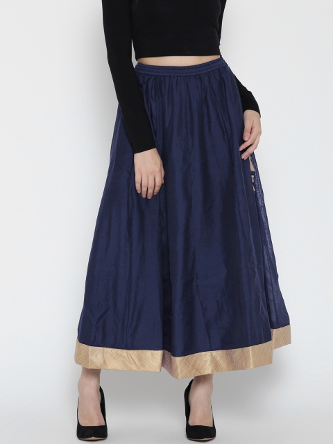 

Biba Navy Blue Maxi Flared Skirt