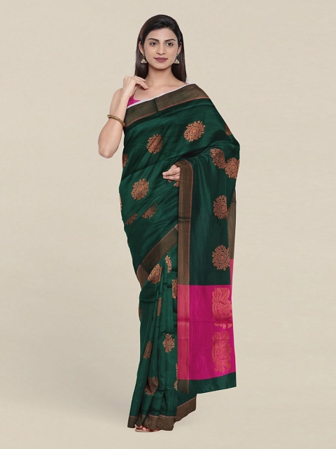 

Pothys Green & Pink Woven Design Zari Pure Cotton Saree