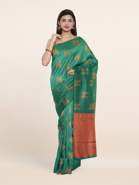 

Pothys Green & Red Woven Design Zari Pure Silk Saree