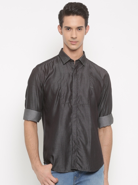 

V Dot by Van Heusen Men Grey Slim Fit Solid Casual Shirt