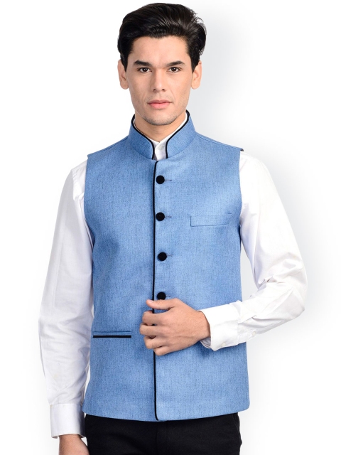 

Wintage Blue Bandhgala Nehru Jacket, Yellow