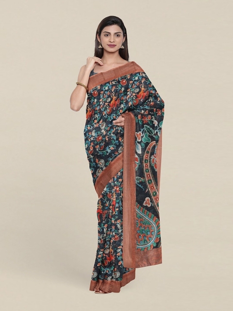 

Pothys Blue & Red Ethnic Motifs Zari Jute Silk Saree
