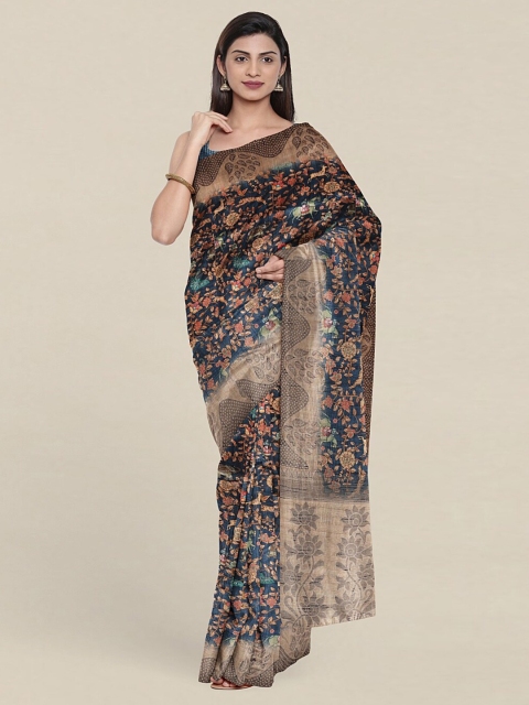 

Pothys Blue & Beige Kalamkari Art Silk Saree