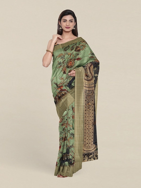 

Pothys Green & Blue Kalamkari Zari Art Silk Saree