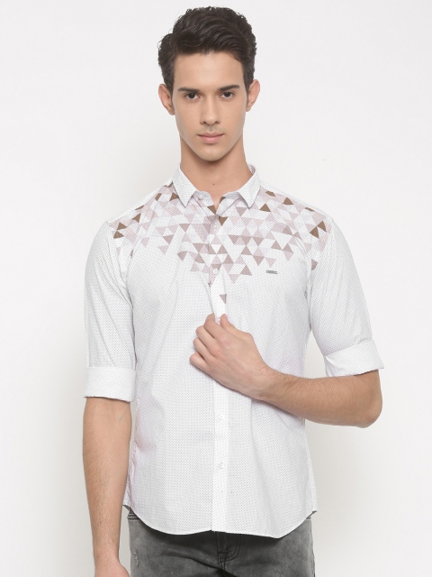 

V Dot by Van Heusen Men White Slim Fit Printed Casual Shirt