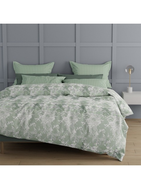 

Trident Green & White Floral 144 TC King Bedsheet with 2 Pillow Covers