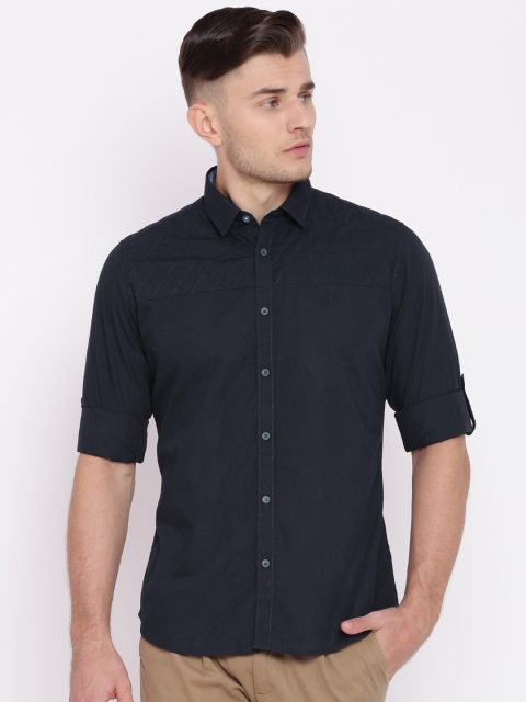 

Van Heusen Sport Men Navy Blue Slim Fit Solid Casual Shirt
