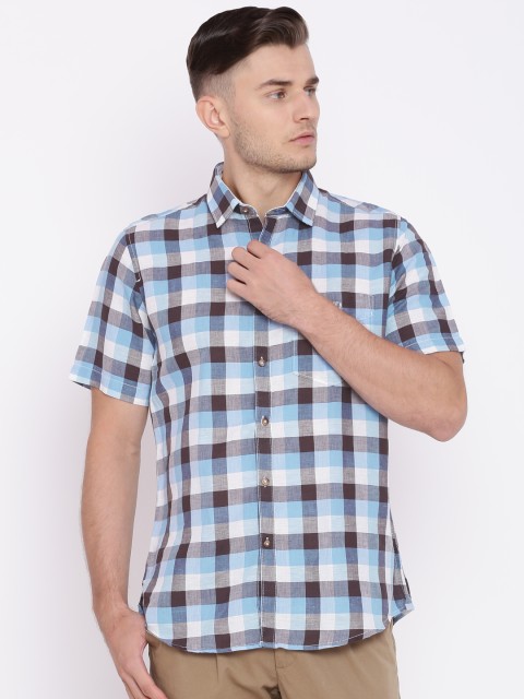 

Van Heusen Sport Men Blue & White Slim Fit Checked Casual Shirt