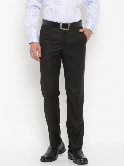 

Van Heusen Men Black Custom Regular Fit Solid Formal Trousers