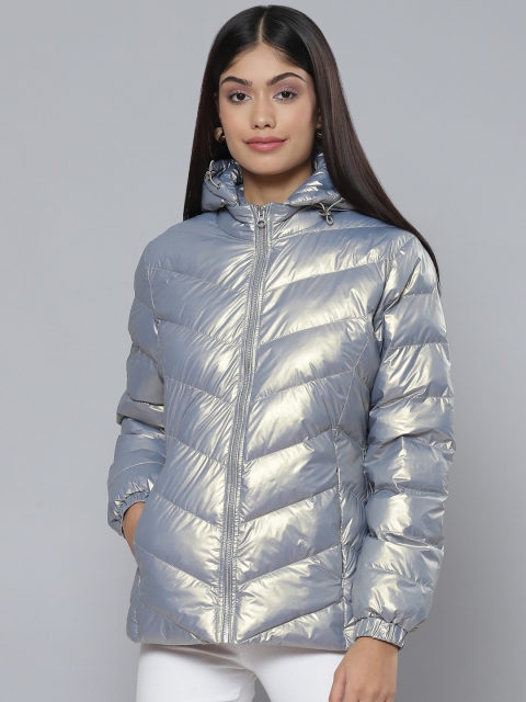 

Fort Collins Women Blue Hooded Puffer Jacket