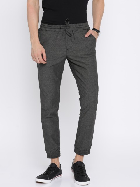 

Van Heusen Sport Men Charcoal Grey Tapered Fit Self Design Joggers