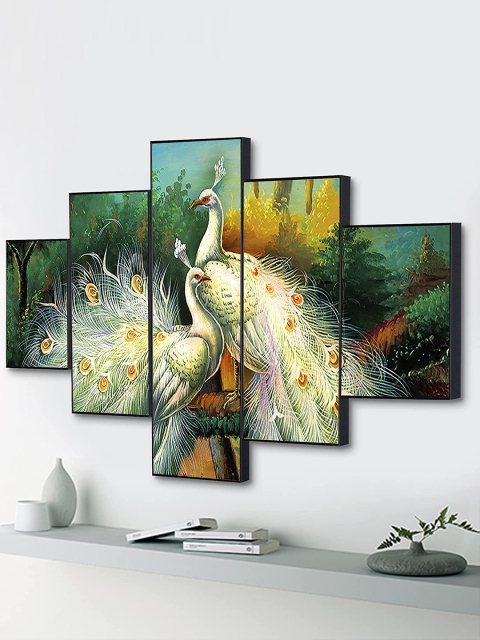

Perpetual Set Of 5 Peacock Paintings Wall Art, Multi