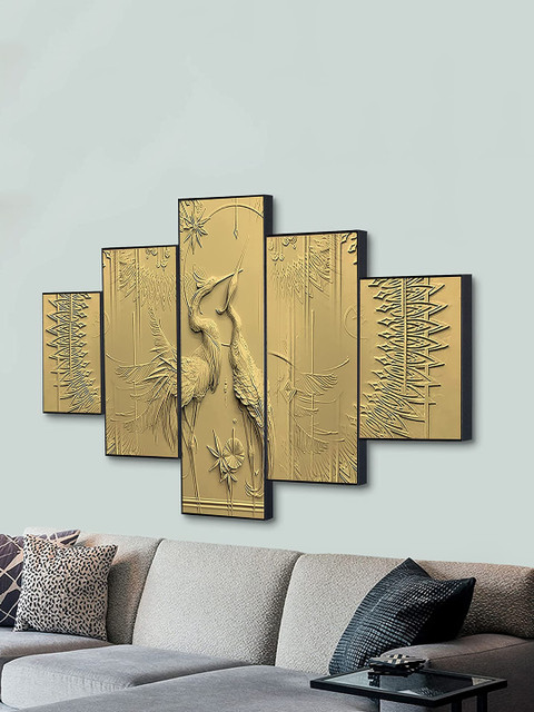 

Perpetual Set Of 5 Modern Paintings Wall Art, Gold