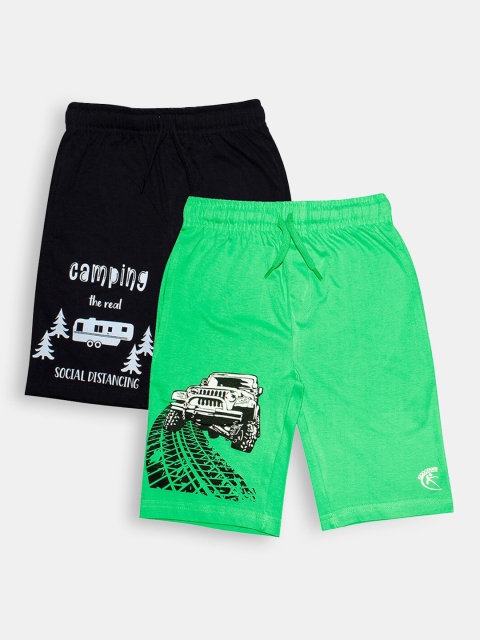 

Hopscotch Boys Pack of 2 Printed Shorts, Black