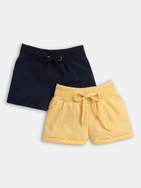 

Hopscotch Girls Pack Of 2 Navy Blue And Yellow Shorts