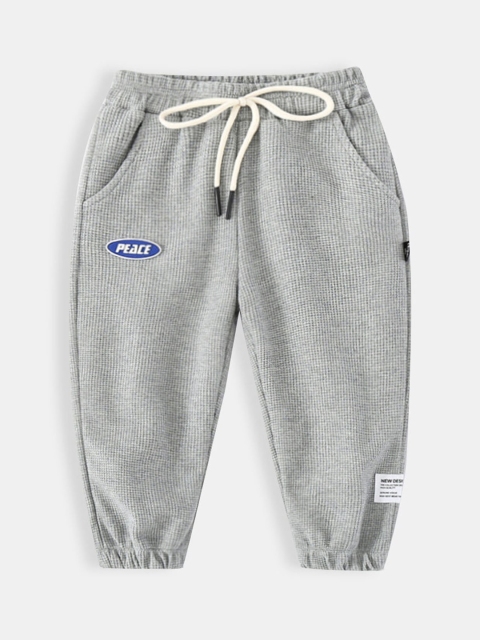 

Hopscotch Boys Grey Solid Joggers