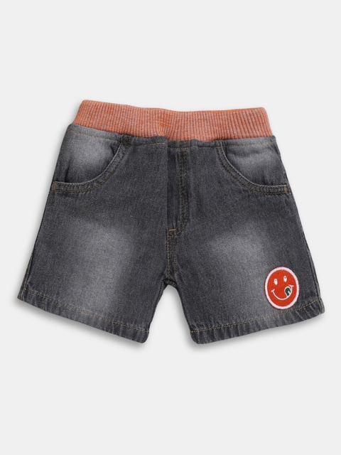 

Hopscotch Boys Grey Washed Denim Cotton Shorts