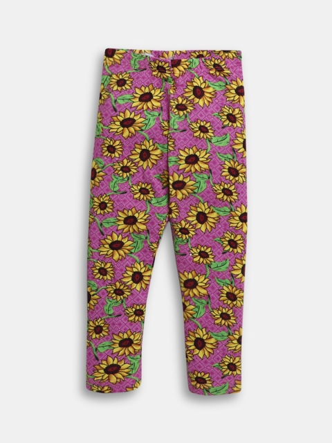 

Hopscotch Girls Pink Floral Print Ankle-Length Leggings