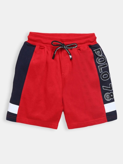 

Hopscotch Boys Red & Navy Blue Pure Cotton Shorts