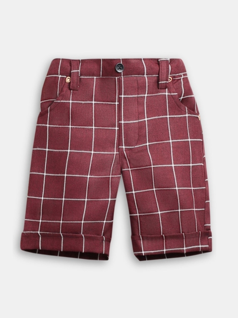 

Hopscotch Boys Brown Checked Shorts