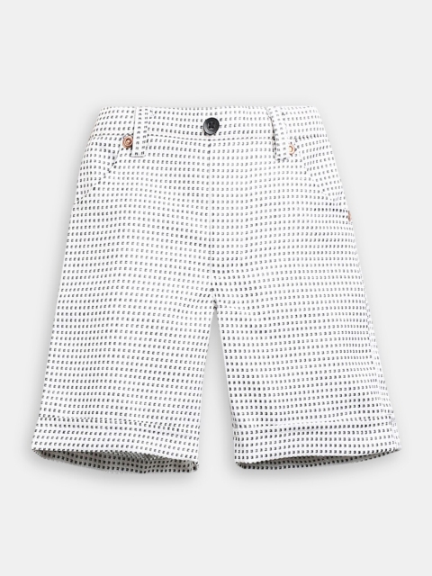 

Hopscotch Boys White Printed Cotton Shorts