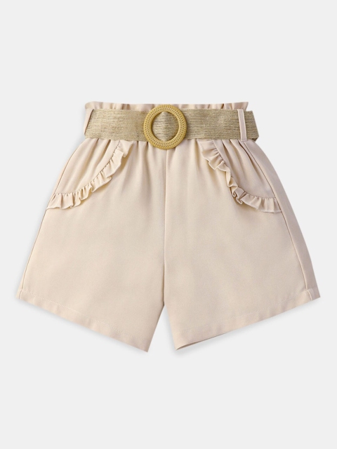 

Hopscotch Boys Beige Striped Shorts