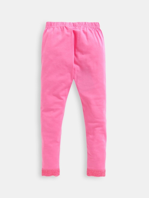 

Hopscotch Girls Pink Solid Ankle-Length Leggings