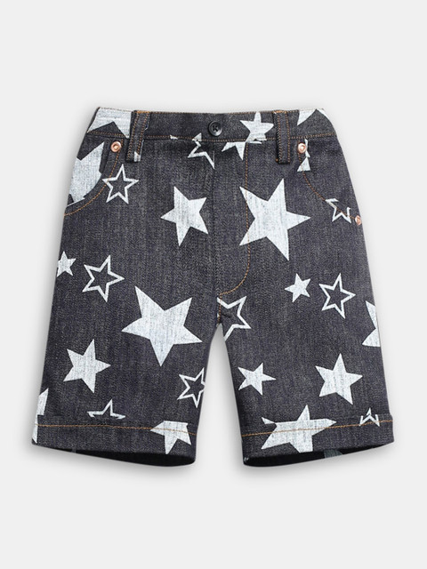

Hopscotch Boys Grey Printed Shorts