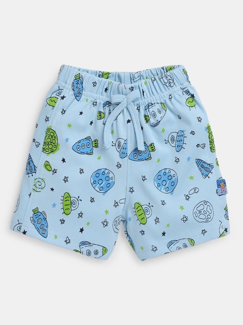 

Hopscotch Boys Blue Conversational Printed Shorts