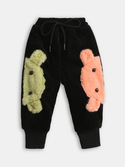 

Hopscotch Boys Black & Orange Graphic Printed Joggers