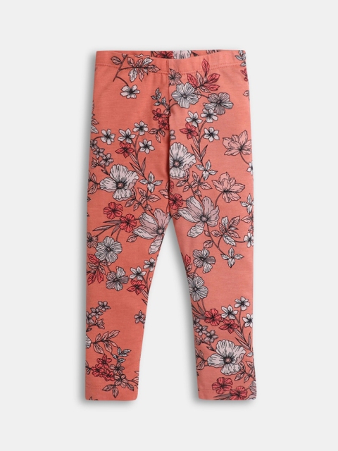 

Hopscotch Girls Orange Printed Ankle-Length Leggings