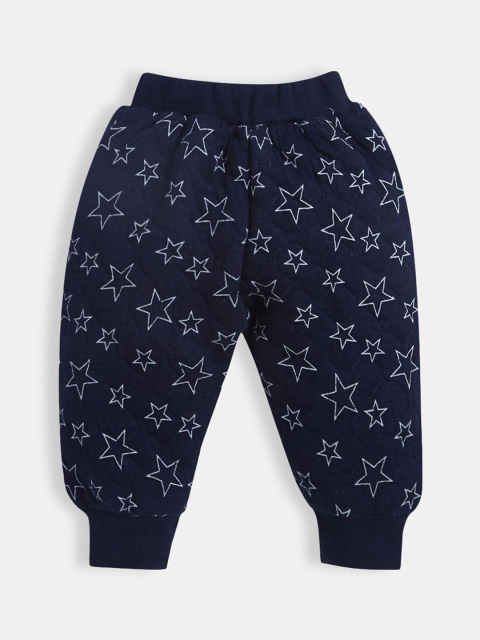 

Hopscotch Boys Navy Blue Graphic Printed Pure Cotton Joggers