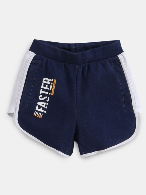 

Hopscotch Girls Blue Typography Printed Shorts