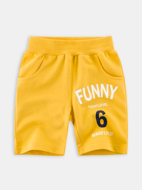 

Hopscotch Boys Yellow Pure Cotton Shorts