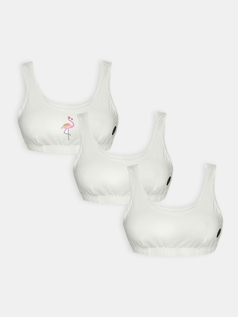 

Hopscotch Women White Cotton Bra