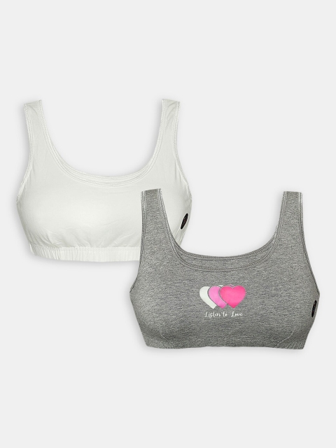 

Hopscotch Grey & White Pack Of 2 Bra 1126083