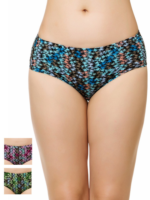 

Lady Lyka Women Pack of 3 Printed Hipster Briefs GINGER-17, Multi
