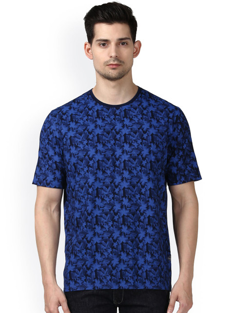 

Park Avenue Men Blue Printed Round Neck T-shirt