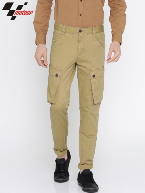 

RDSTR Men Khaki Slim Fit Solid Cargos