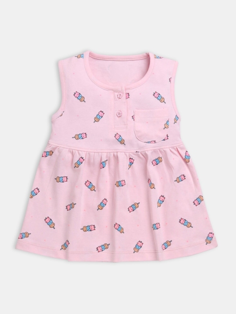 

Hopscotch Girls Pink A-Line Cotton Dress