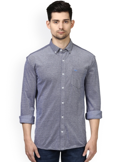 

Park Avenue Men Blue Regular Fit Self-Design Casual Shirt