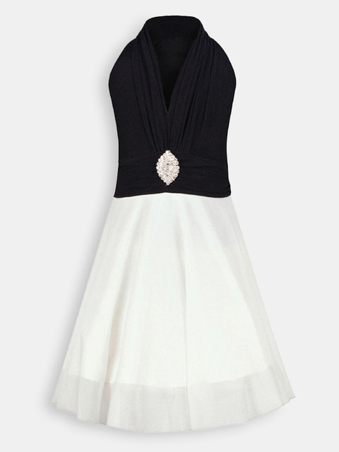 

Hopscotch Black Sleeveless Solid Party Dress