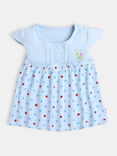 

Hopscotch Blue Printed A-Line Dress