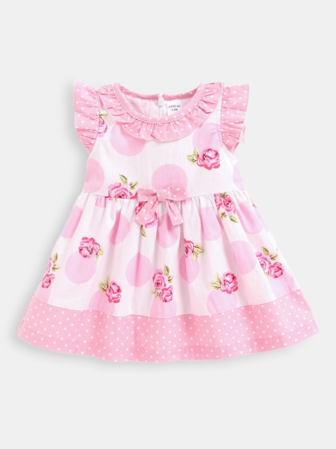 

Hopscotch Pink Floral Printed Dress