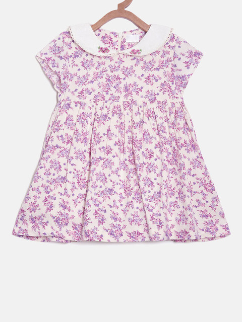 

Hopscotch Girls Pink Floral Peter Pan Collar Fit & Flare Dress