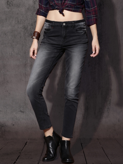 

Roadster Women Black Mid-Rise Clean Look Stretchable Jeans