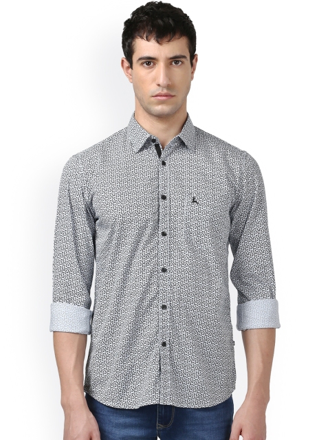 

Parx Men Grey & Black Smart Slim Fit Printed Casual Shirt